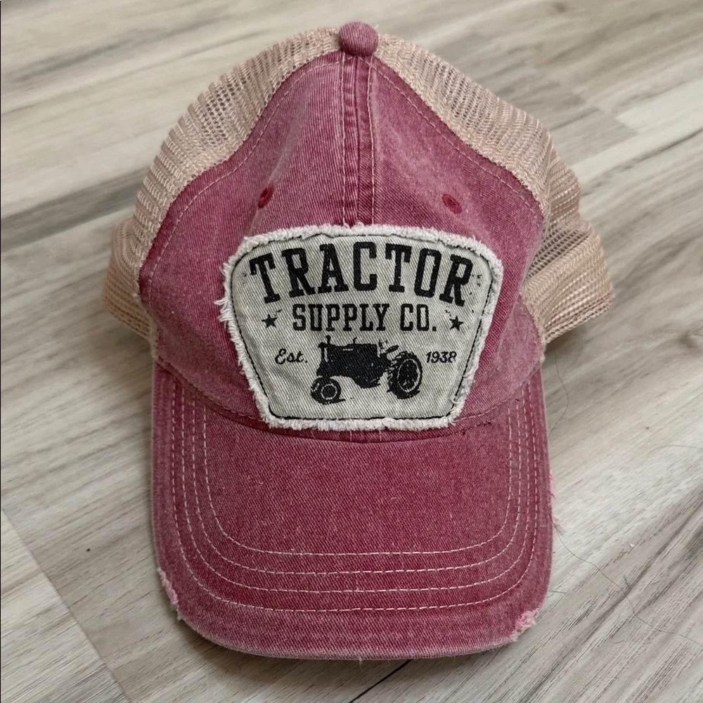Tractor Supply Co. Pink and Tan Cap Womens OS